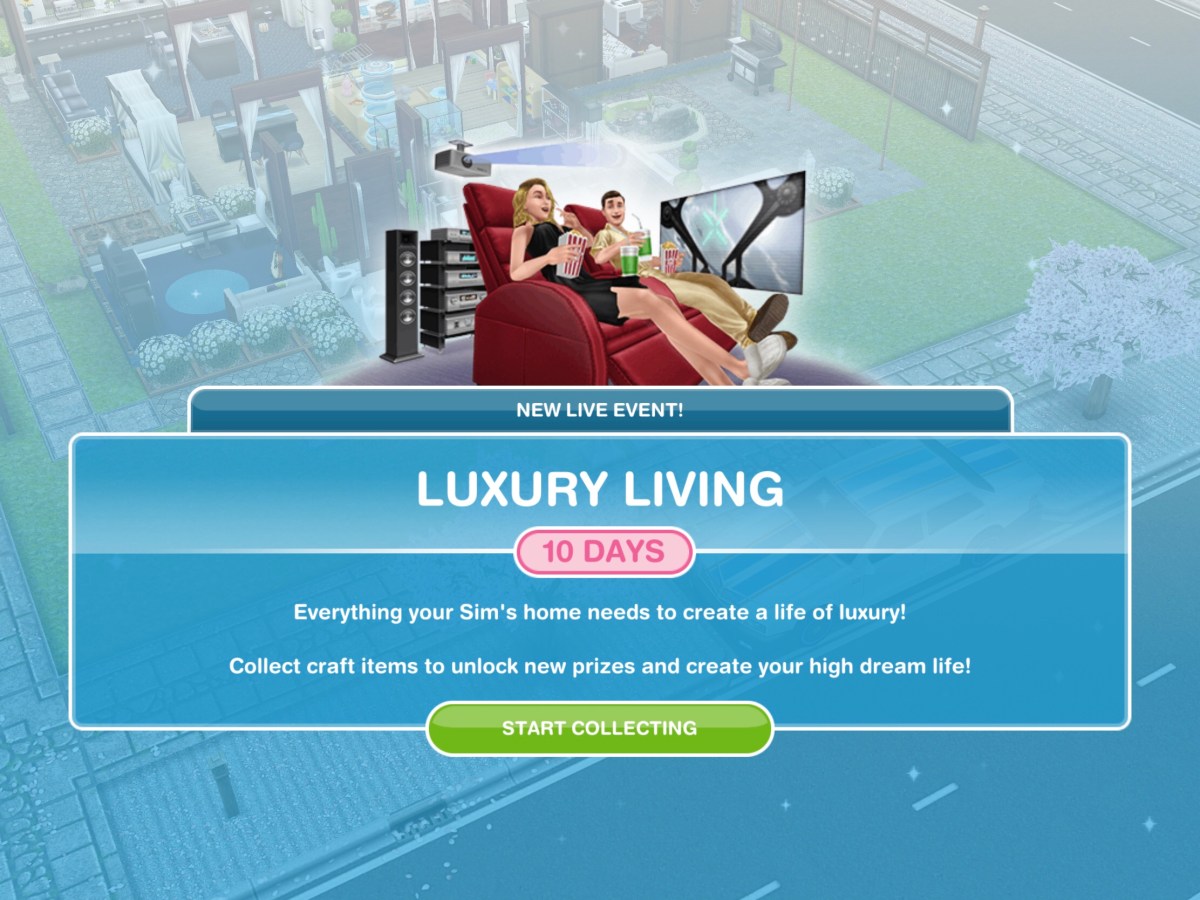 The Sims Freeplay Luxury Living Live Event The Girl Who Games