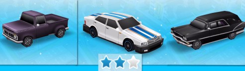 2 Star Cars: Vampmobile, Sedan with Racing Stripes and Hearse